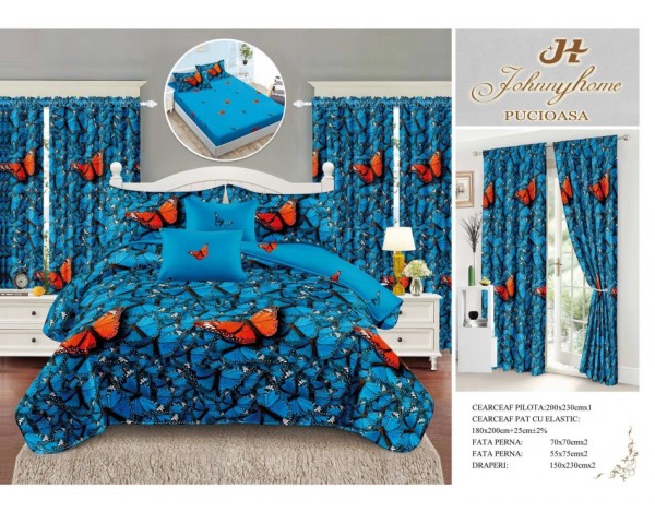 SET 8 PIESE LENJERIE CU DRAPERII DRA 01